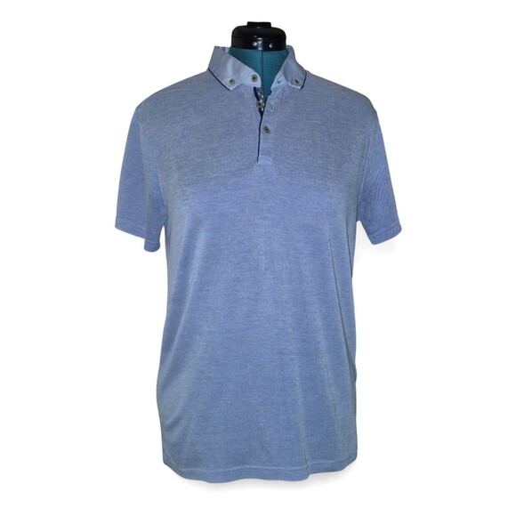 Ted Baker Blue Short Sleeve Polo Preppy, Designer Dad College Professor Size 4 - Picture 1 of 6